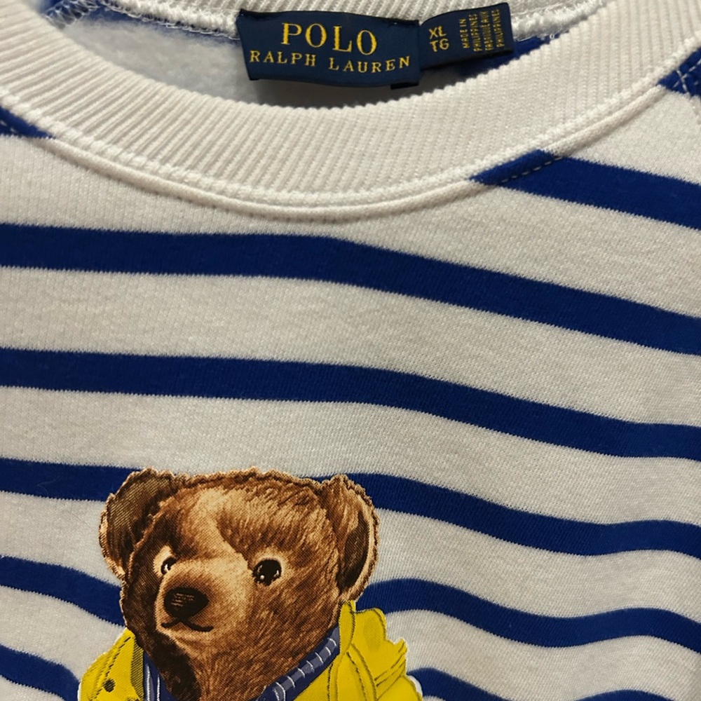 RALPH LAUREN Polo Bear Striped Fleece Sweatshirt MINT condition SOLD OUT - Picture 4 of 7